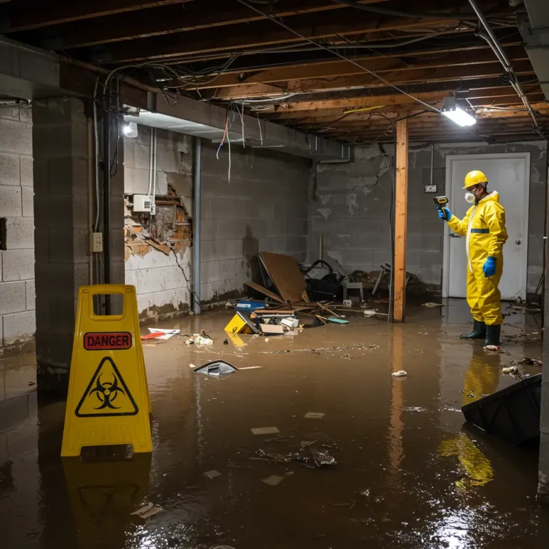 Flooded Basement Electrical Hazard in Bude, MS Property