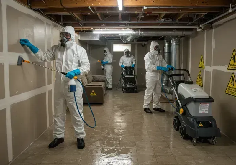 Basement Moisture Removal and Structural Drying process in Bude, MS